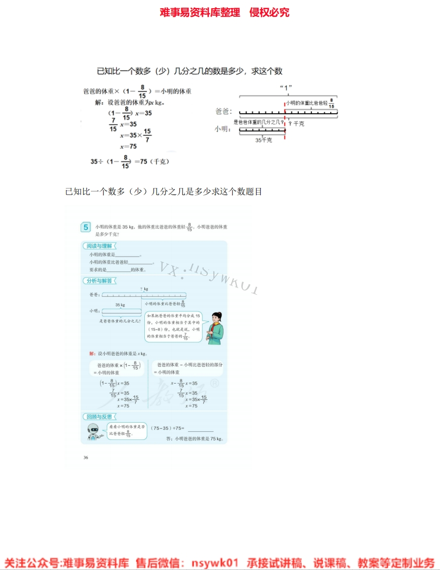 三年级上册-人教版《15.几分之几》试讲逐字稿-难事易资料库