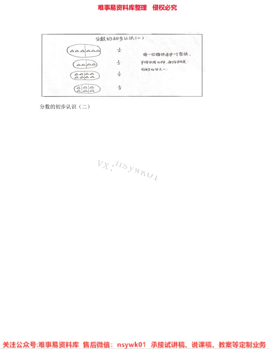 三年级下册-苏教版《04.分数的初步认识(二)》试讲逐字稿