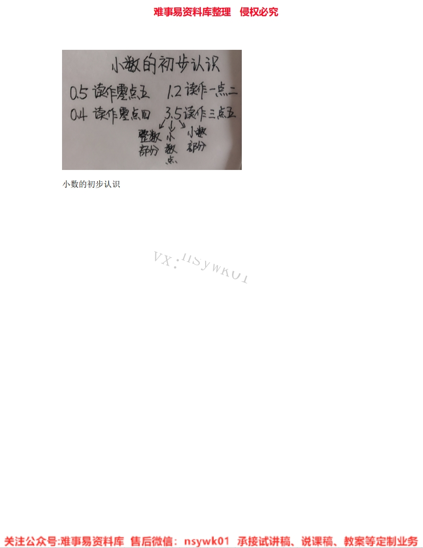 三年级下册-苏教版《05.小数的初步认识》试讲逐字稿