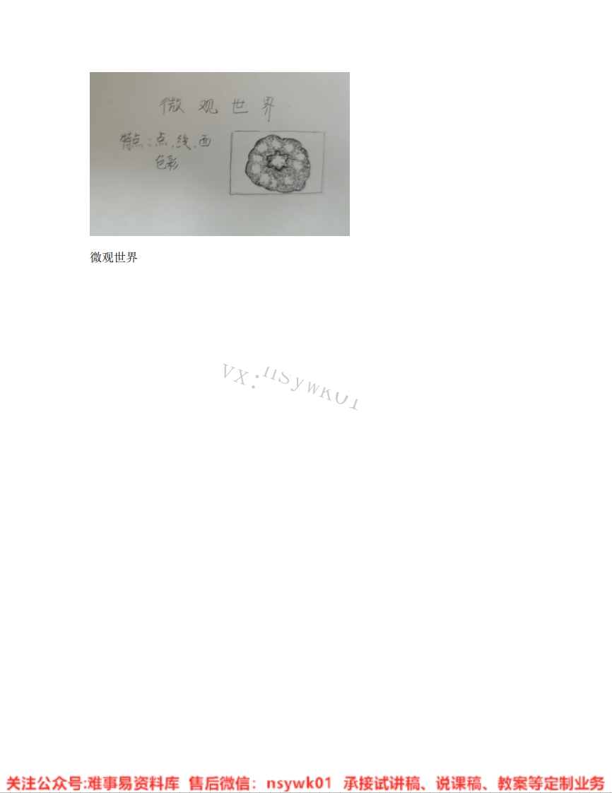 人教版-美术五年级下册《14.第14课微观世界》试讲逐字稿-难事易资料库