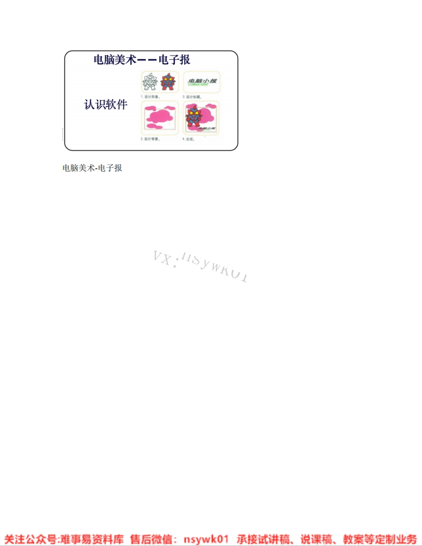 人教版-美术六年级下册《14.第14课电脑美术-电子报》试讲逐字稿-难事易资料库
