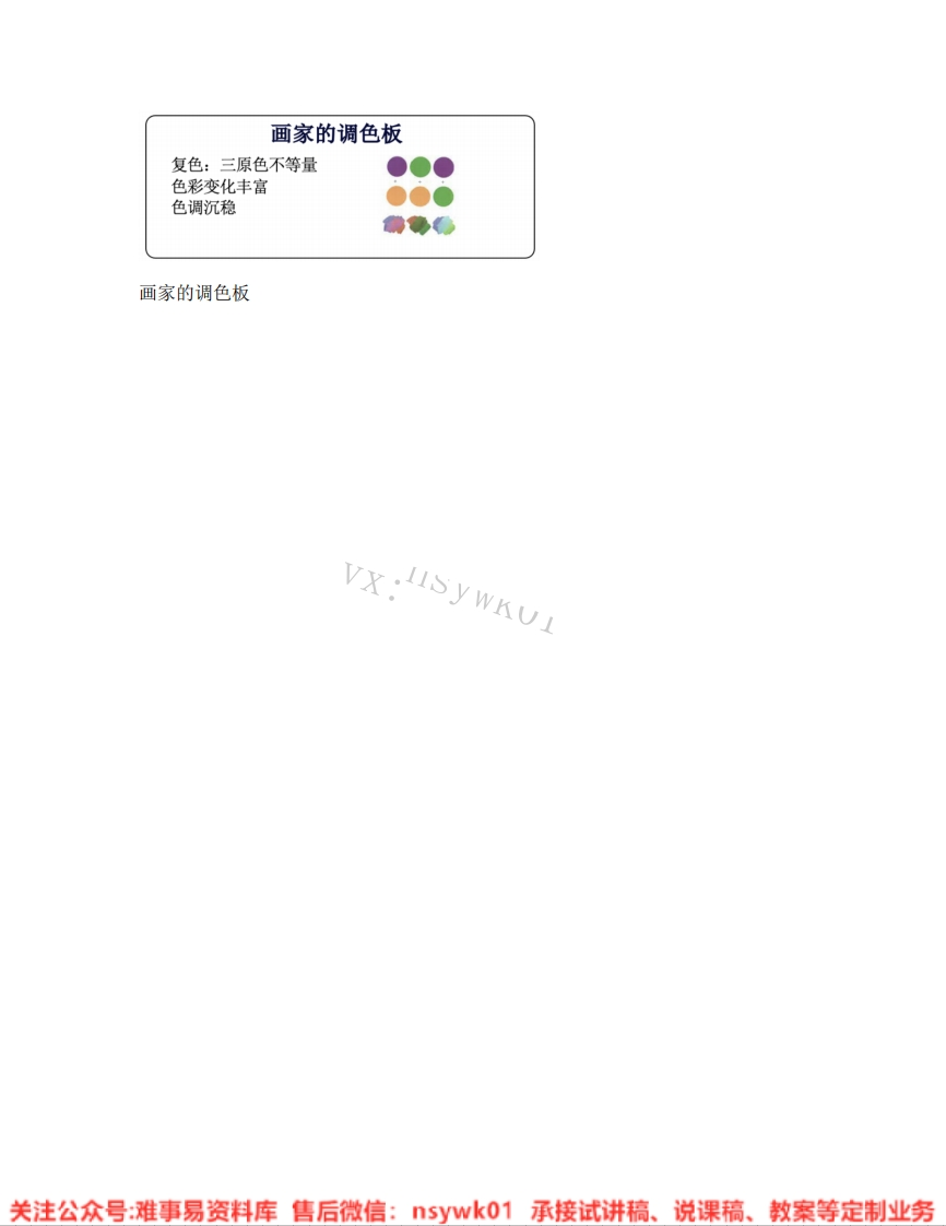 人教版-美术四年级上册《02.第2课画家的调色板》试讲逐字稿-难事易资料库