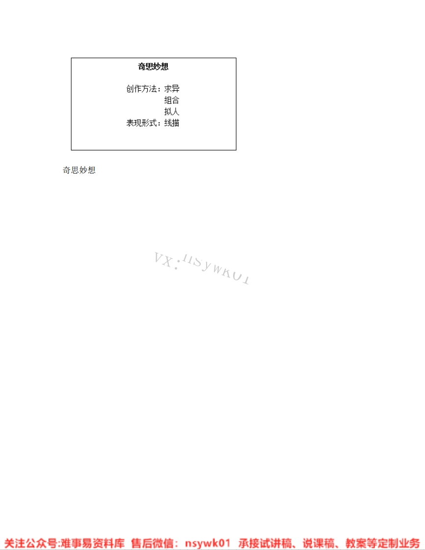 人美版-美术五年级下册《08.第8课奇思妙想》试讲逐字稿-难事易资料库