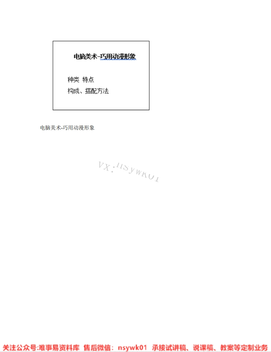 人美版-美术五年级下册《12.第12课电脑美术-巧用动漫形象》试讲逐字稿-难事易资料库