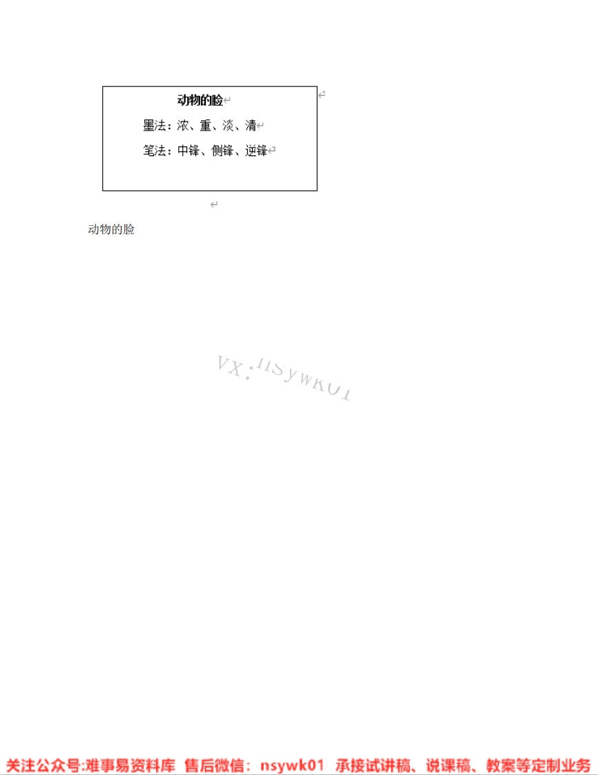 人美版-美术四年级下册《10.第10课动物的脸》试讲逐字稿-难事易资料库