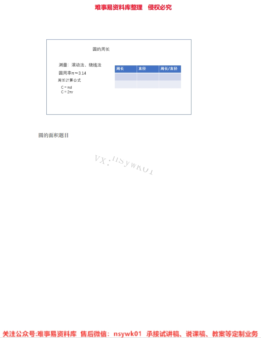 六年级上册-人教版《23.圆的周长》试讲逐字稿-难事易资料库