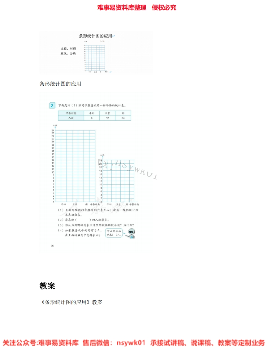 四年级上册-人教版《37.条形统计图》试讲逐字稿-难事易资料库