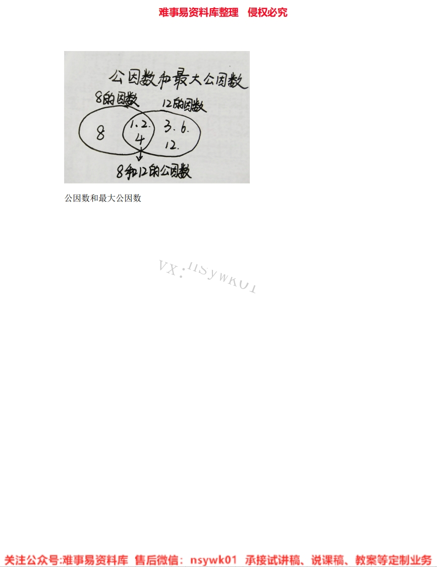 数学五年级下册-人教版《09.最大公因数》试讲逐字稿-难事易资料库