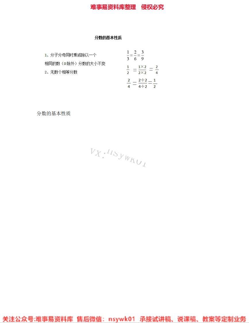 数学四年级下册-冀教版《15.分数的基本性质》试讲逐字稿-难事易资料库